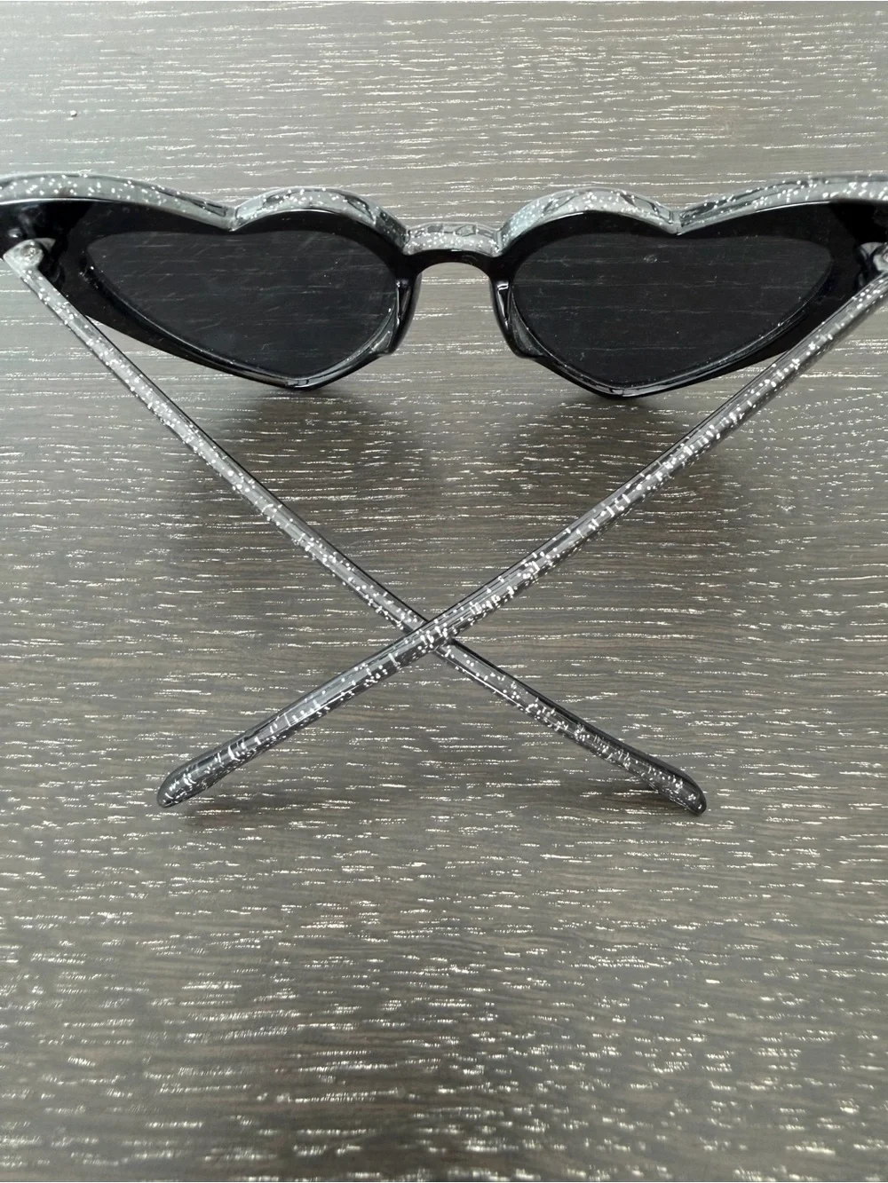 art class Black Glitter Heart Sunglasses for Kids
